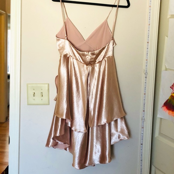 Champagne Satin Babydoll Mini Dress - Picture 2 of 3